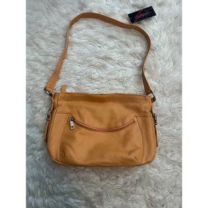 NWT NOS Stone Mountain Orange Leather Handbag Purse Sanibel Isle